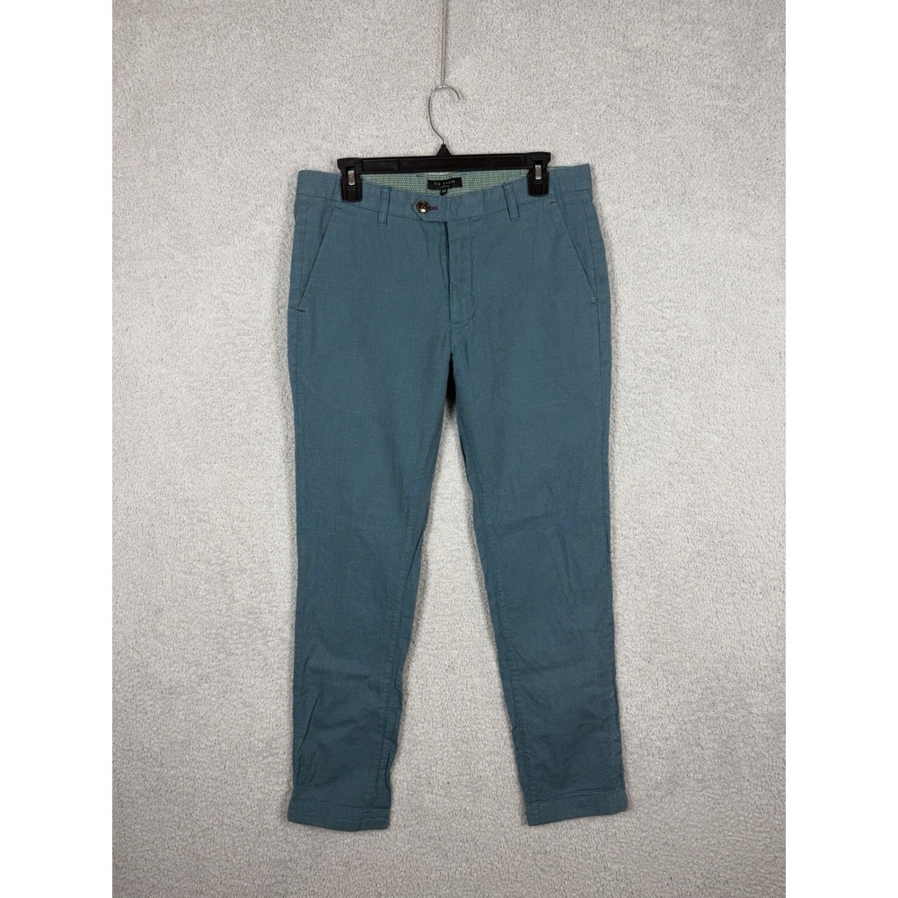 Ted Baker London Printed Trousers Teal Size 32x31 Mens